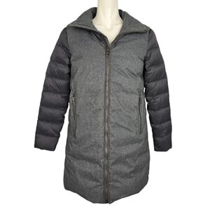 MPG Women's Long Down Fill Puffer Parka Long Winter Coat Charcoal Grey M